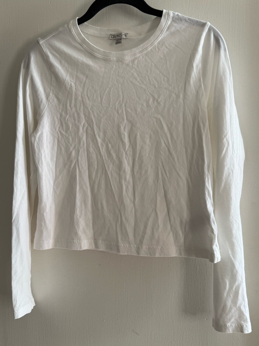 Crewcuts 100% Cotton White Long-Sleeve Crewneck Tee Size XXL (14-15)